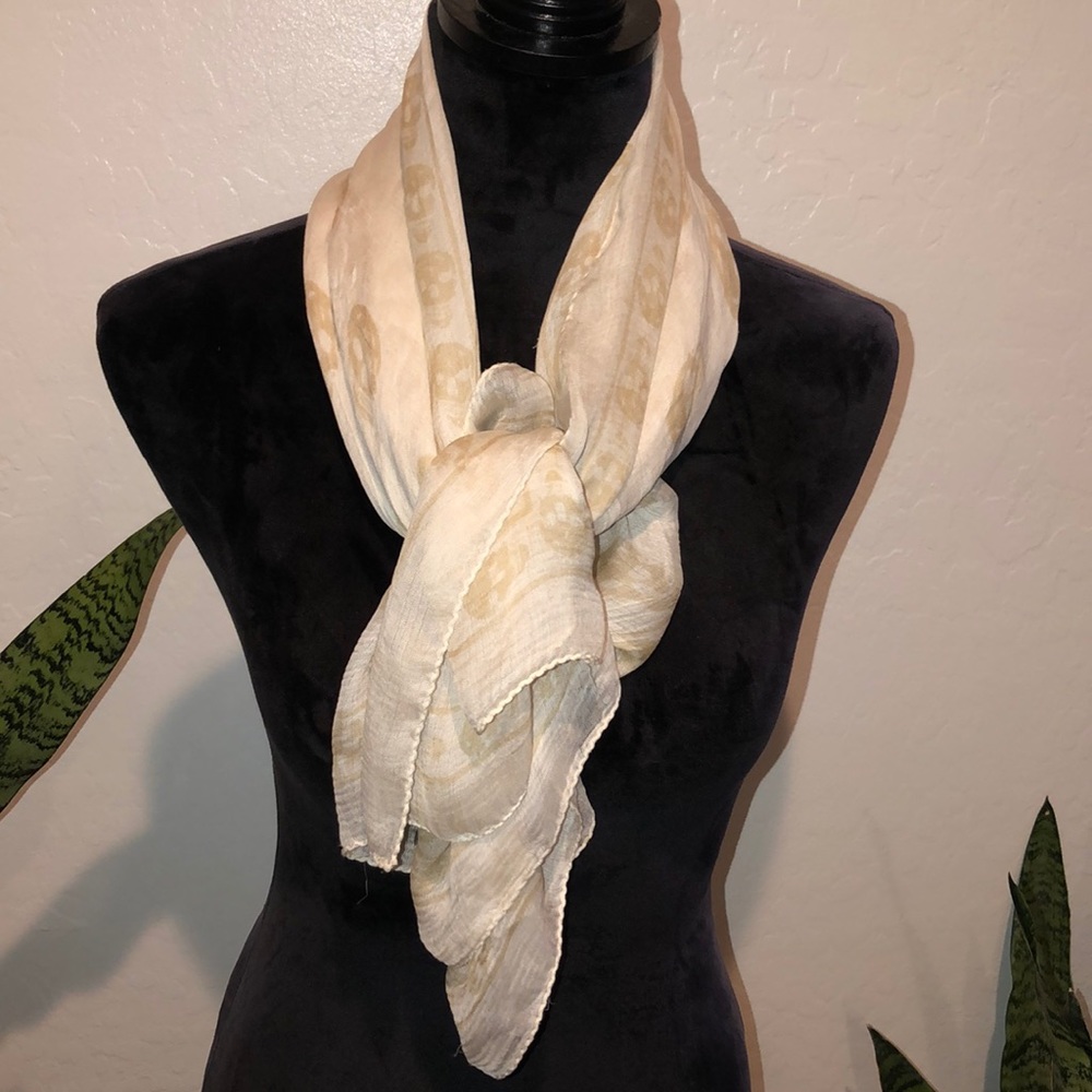 Alexander McQueen Chiffon Skull Scarf
